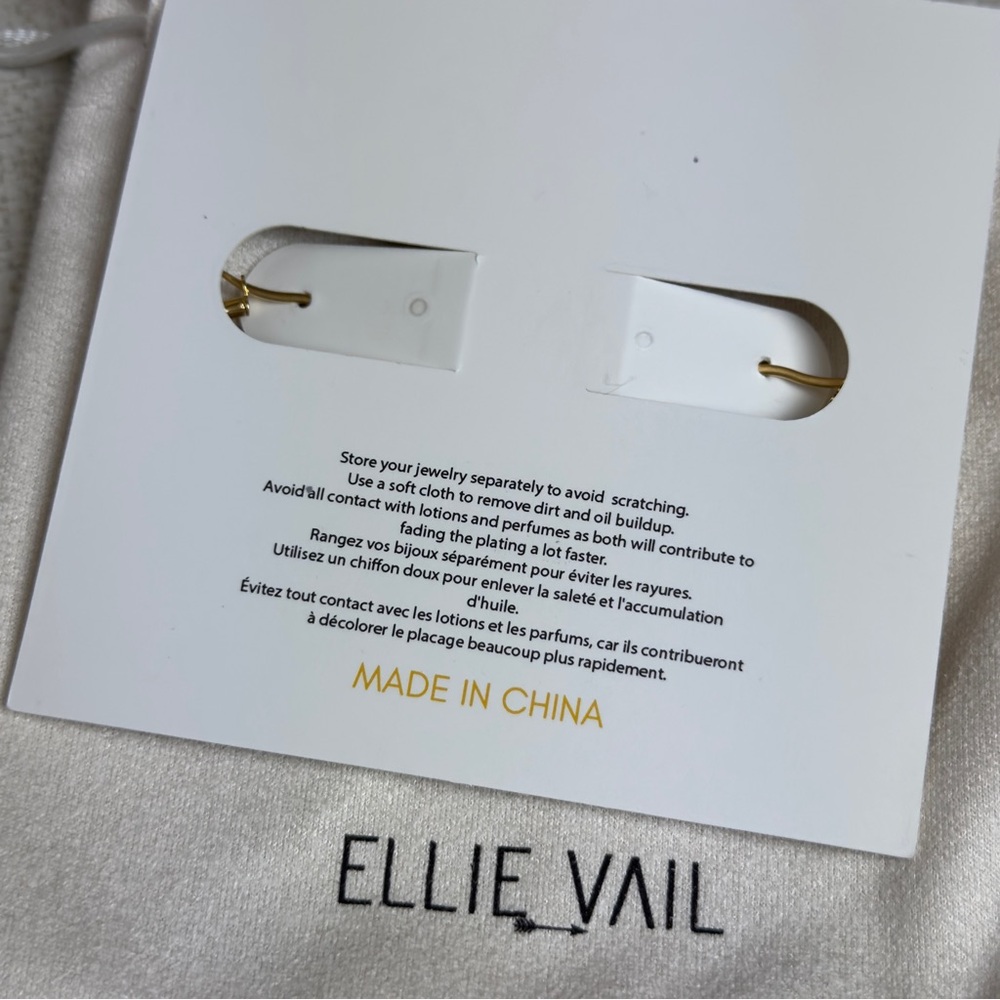 Ellie Vail Gold Plated Laurette Pierced Hoop Earrings - Picture 5 of 5